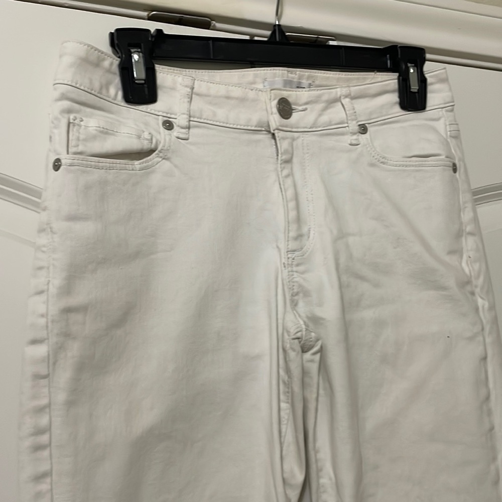 LOFT Curvy Skinny White Jeans